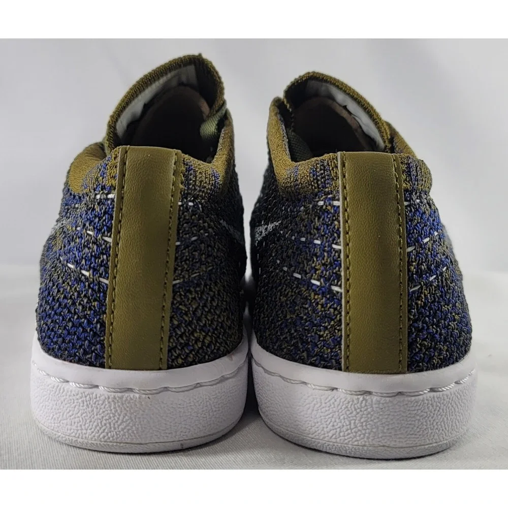 NIB Wms Sz 6 Nike Tennis Classic Ultra Flyknit Olive Flak/White-Deep Royal-Black